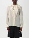 Chloé Lace-trimmed Ruffled Silk Blouse In White