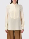 Chloé Buttoned Cuffs Long Sleeves Pleated Back Detail In White