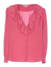 Chloé Ruffled Silk Blouse In Color Carne Y Neutral