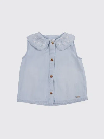 Chloé Babies'  Top Kids Color Grey In Blue