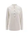 Chloé Long-sleeved Tuxedo Shirt In White
