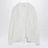 Chloé White Shirt With Embroidered Bow Tie In White