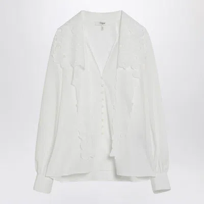 CHLOÉ CHLOÉ SHIRT WITH EMBROIDERED BOW TIE