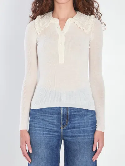CHLOÉ SHIRT WITH LACE COLLAR
