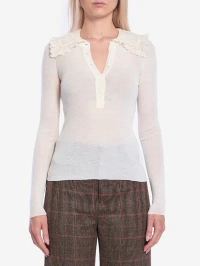 CHLOÉ SHIRT WITH LACE COLLAR