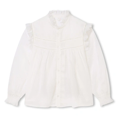 Chloé Kids' Shirt With Ruffles In White