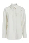 Chloé Embroidered Cotton Button-up Shirt In 107