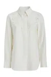 Chloé Embroidered Cotton Button-up Shirt In White