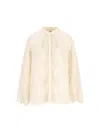 Chloé Silk Georgette And Lace Blouse In Neutral