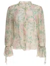 Chloé Floral Silk Balloon-sleeve Button-down Top