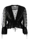 Chloé Women Embroidered Lace Ruffle Top In Black