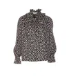 Chloé Ruffle Front Long Sleeve Top In Animal Print