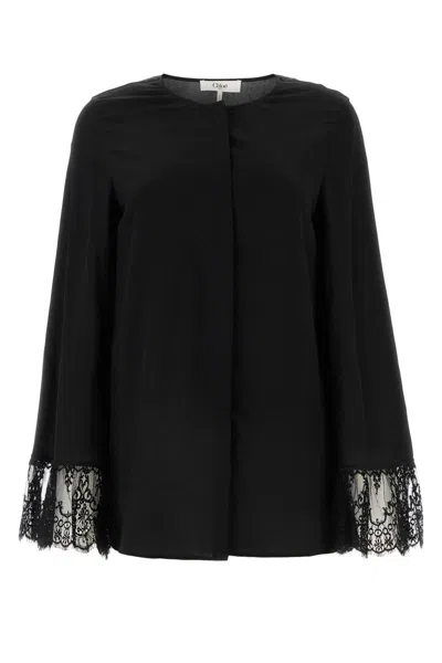Chloé Lace-detailing Blouse In Black
