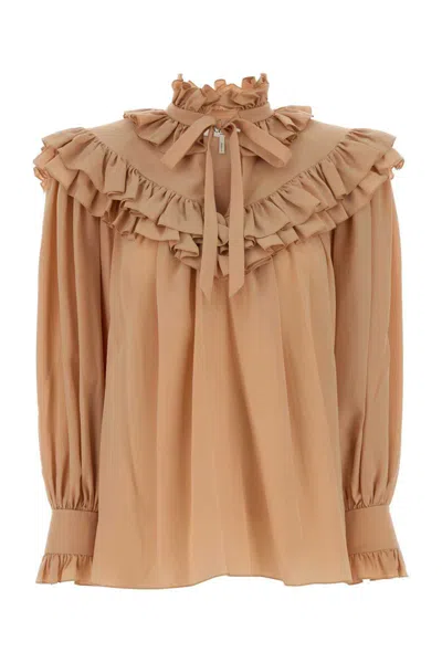 Chloé Chloe Women Peach Silk Blouse In Pink