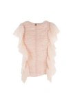 Chloé Sleeveless Lotus Leaf Blouse In Pansy Pink