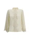 Chloé Silk Georgette And Lace Blouse In Multi
