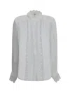 Chloé Women Ruffled Silk Muslin And Lace Blouse In White