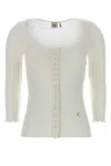 Chloé Mini Ruffled Cardigan Sweaters And Cardigans White In White