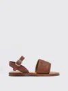 Chloé Kids Brown Embroidered Sandals In ブラウン