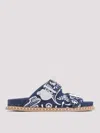 Chloé Rebecca Denim Flat Sandals In Denim