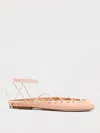 Chloé 10mm Ghillies Leather Flats In Pink