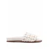 Chloé Kacey Footbed Braided Slides In Grey