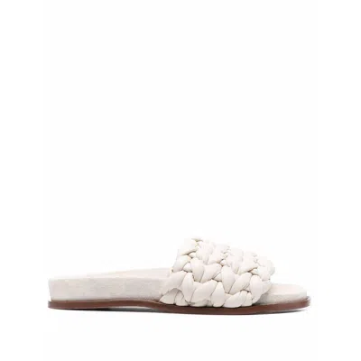 Chloé Kacey Footbed Braided Slides In Grey