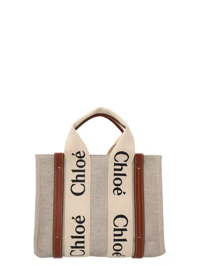 Chloé Shopping Woody Small In Brown