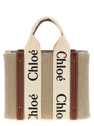 Chloé Shopping Woody Small In Brown