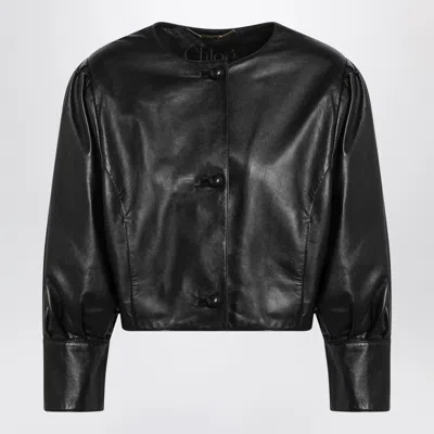 Chloé Short Black Leather Jacket
