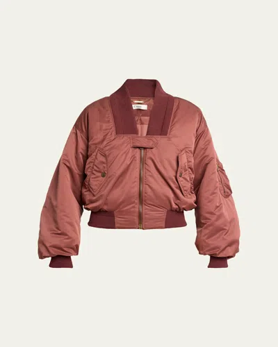 Chloé Short Bomber Jacket In Orange