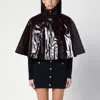 Chloé Short Shiny Lacquered Cape In Brown