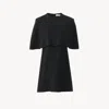 Chloé Short Cape Dress In Viscose Crêpe Black Size 12 50% Acetate, 47% Viscose, 3% Elastane In Black