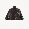 Chloé Cape Courte En Coton Laqué Brillant Femme Brun Taille L 100% Coton In Brown