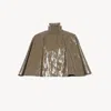 Chloé Cropped Lacquered Cotton Capelet In Brown