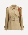 Chloé Women Short Cotton Gabardine Trench Coat In Sand