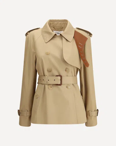 CHLOÉ SHORT COTTON GABARDINE TRENCH COAT