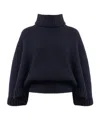 Chloé Boxy Wool Cashmere Turtleneck Sweater In Black