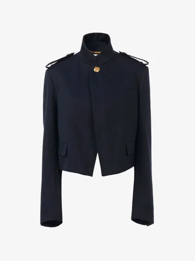 Chloé Short Jacket Epaulettes In Midnight Blue