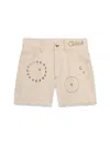 Chloé Eyelet-detail Cotton Denim Shorts In Denim