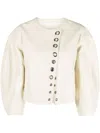 Chloé Eyelet-embellished Leather Jacket In White