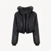 Chloé Short Puffer Jacket In Leather In Black