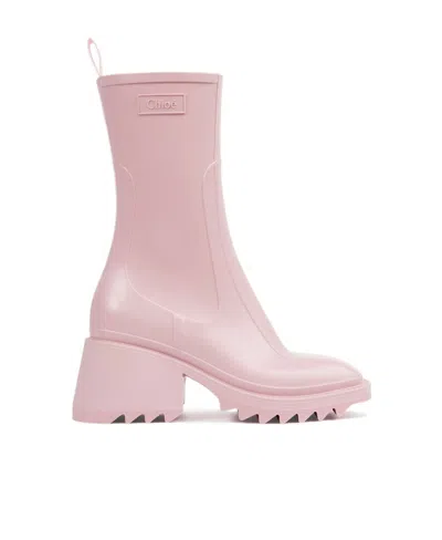 Chloé Short Rain Boots In Pink
