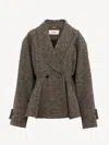 Chloé Short Riding Coat In Gray