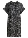 Chloé Short Silk Dress Dresses Black In Animal Print