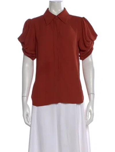 Pre-owned Chloé Short Sleeve Blouse In Brown
