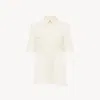 Chloé Short-sleeve Blouse In Crêpe De Chine In White