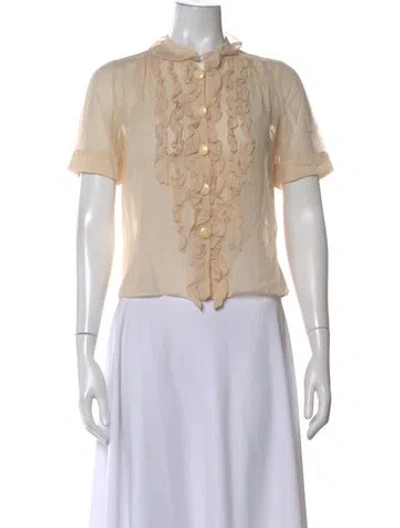 Pre-owned Chloé Short Sleeve Blouse In Neutral