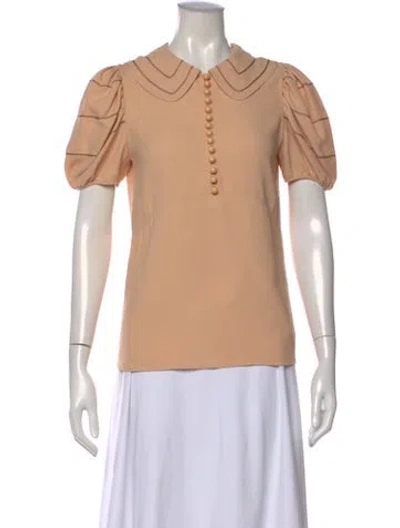Pre-owned Chloé Short Sleeve Blouse In Neutral