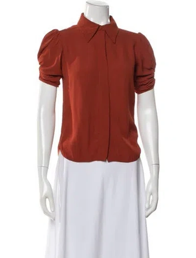 Pre-owned Chloé Short Sleeve Blouse In Orange